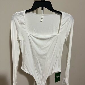 White Long Sleeve Bodysuit
